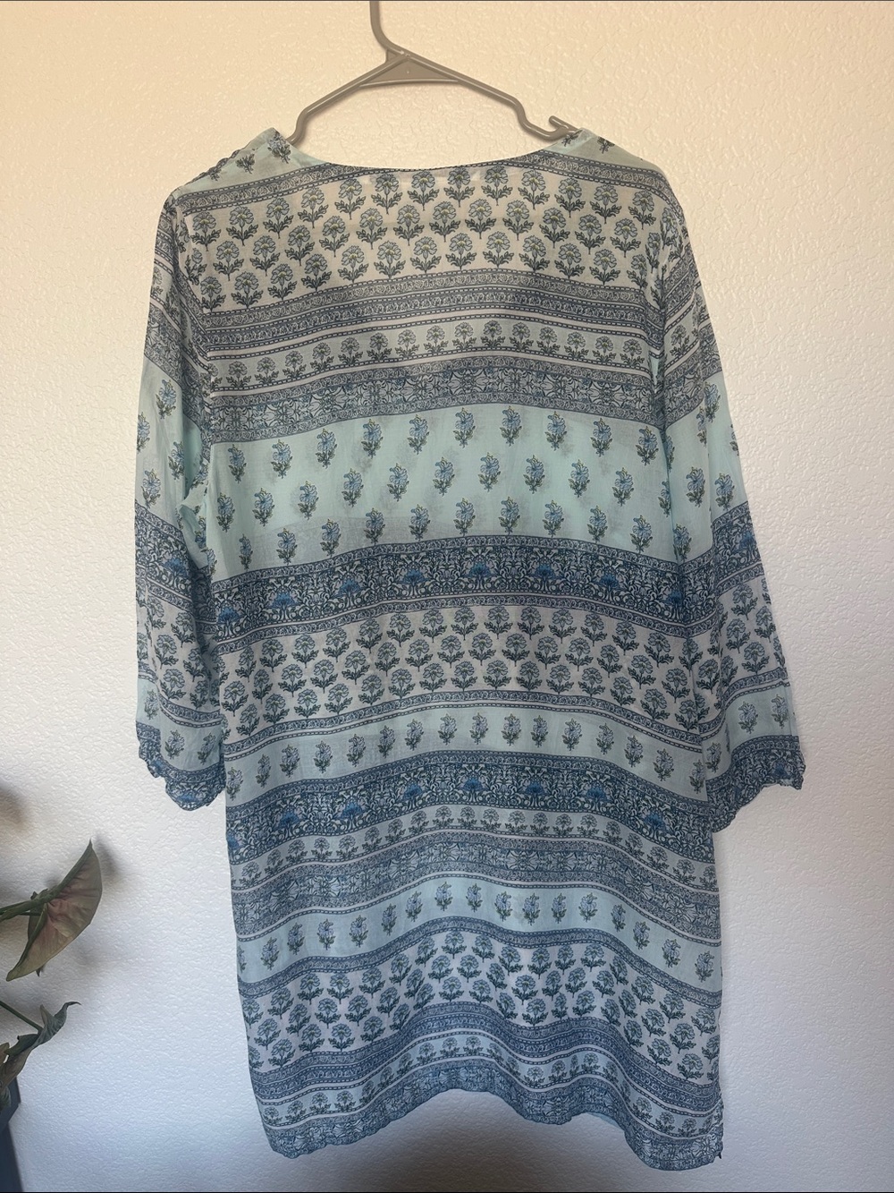 J. Jill Light Blue and Navy Floral Tunic - Picture 2 of 9